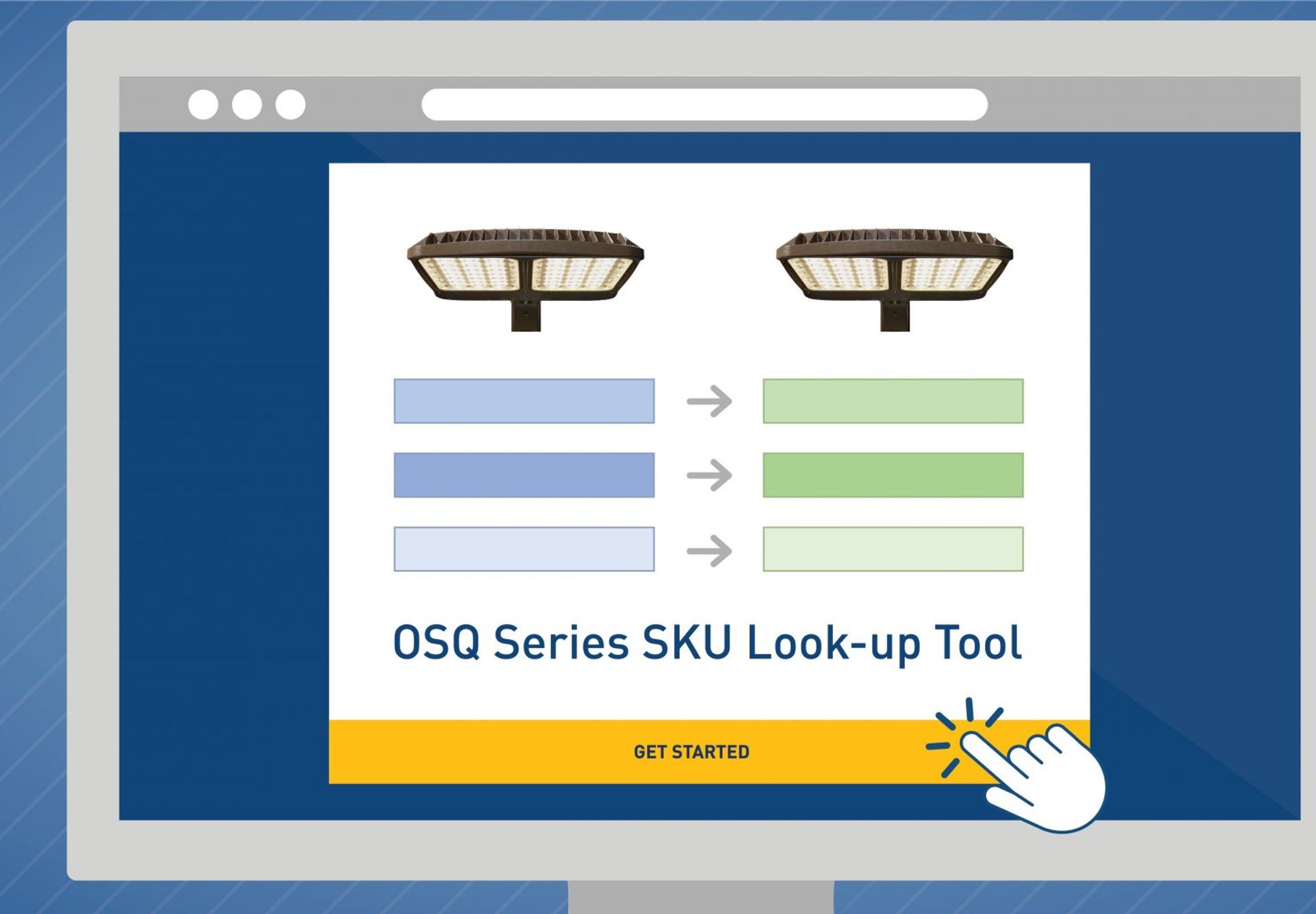 OSQ Series Tool being used to search outdoor lighting choices.