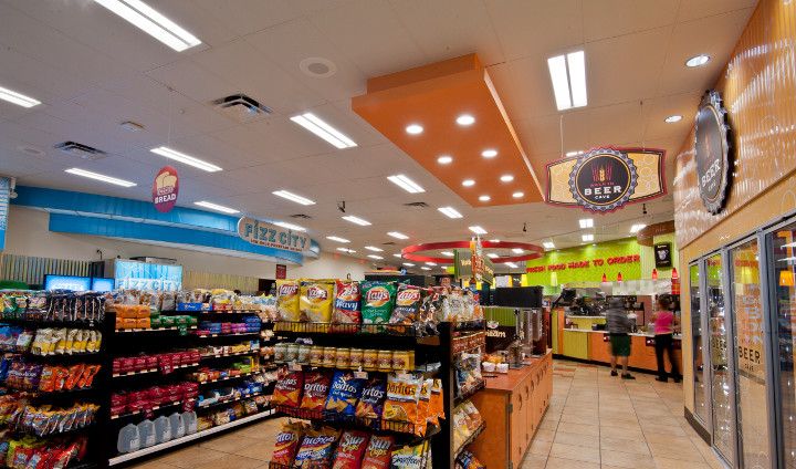 Sheetz convenience store lighting in Cary, North Carolina