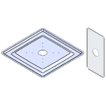 26″ Square Beauty Plate w/Backer Plate – 12″ and 16"