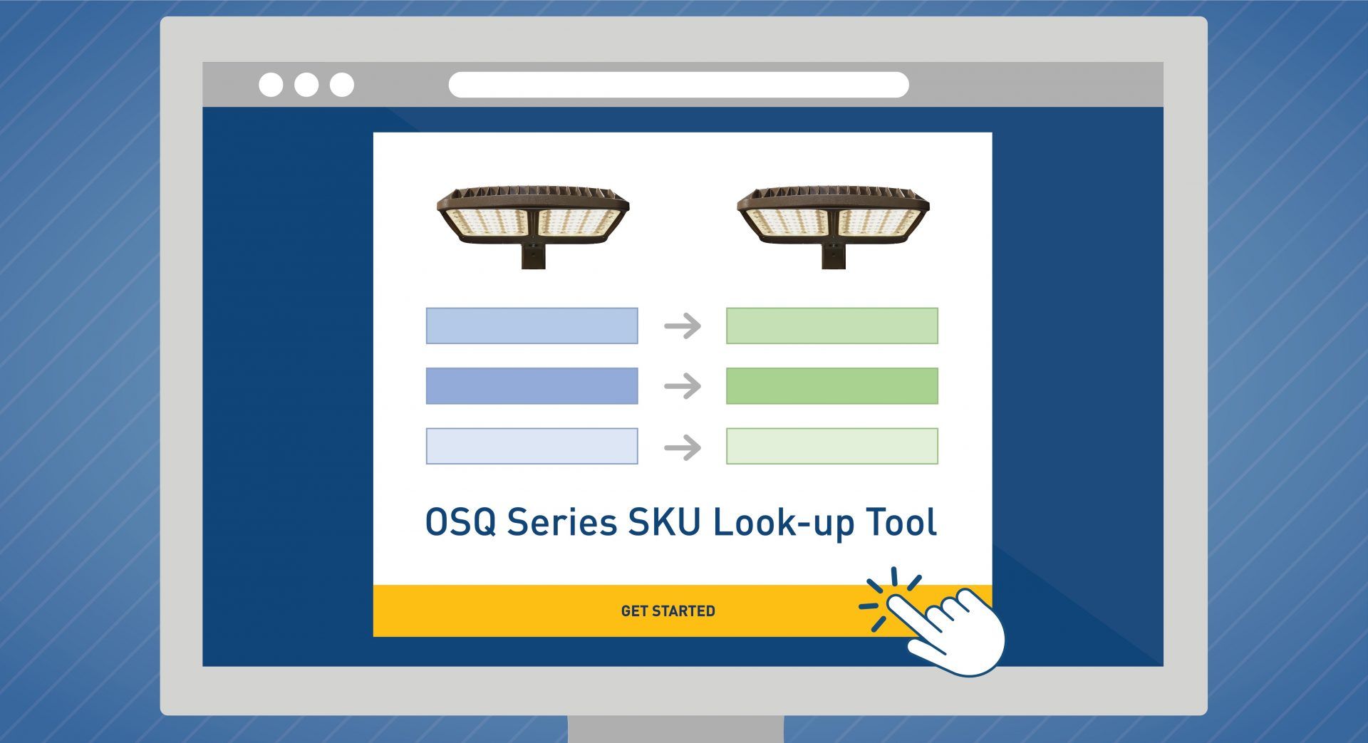 OSQ Series Tool being used to search outdoor lighting choices.